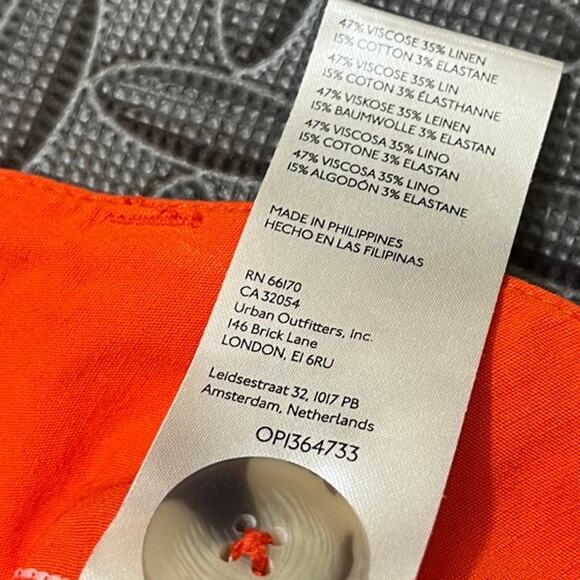 Maeve Pants Women's 20W Orange The Colette High Rise Wide Leg Linen Anthro - Picture 4 of 8